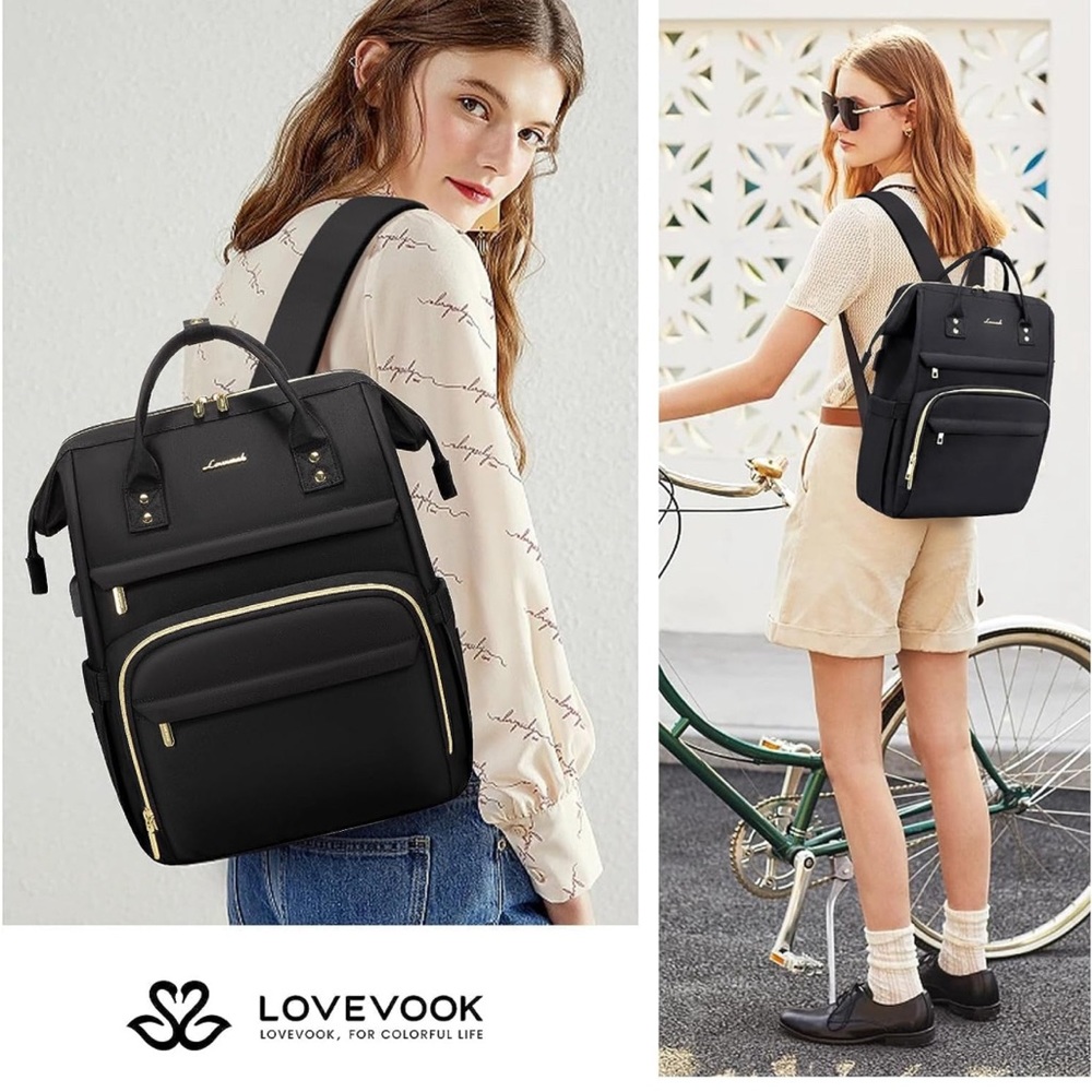 LOVEVOOK Laptop Backpack, 17 Inch Professional Womens Purse with USB Port - Picture 6 of 6